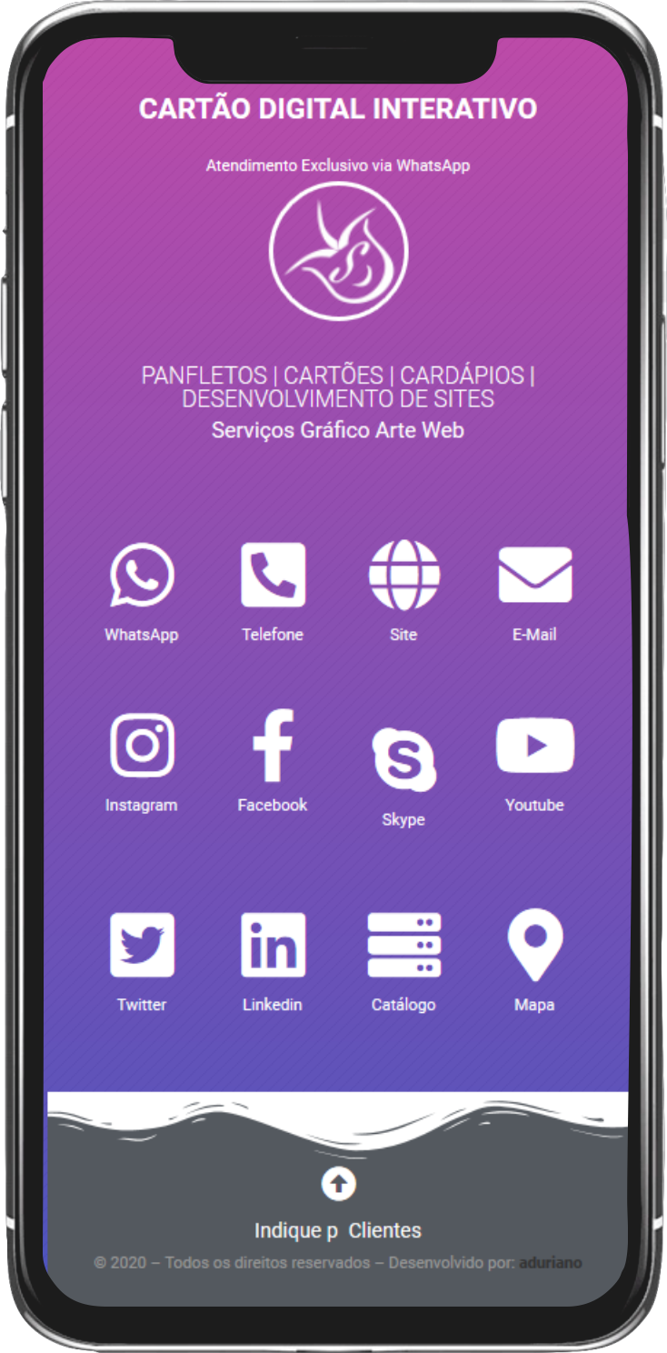 Cardapio digital mini site